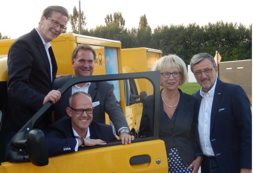 Prsidenten der ABCD-Stdte (von links): Christoph Kuckelkorn (Kln), Markus Arens, (StreetScooter),Frank Prmpeler (Aachen), Marlies Stockhorst (Bonn), Michael Laumen (Dsseldorf)