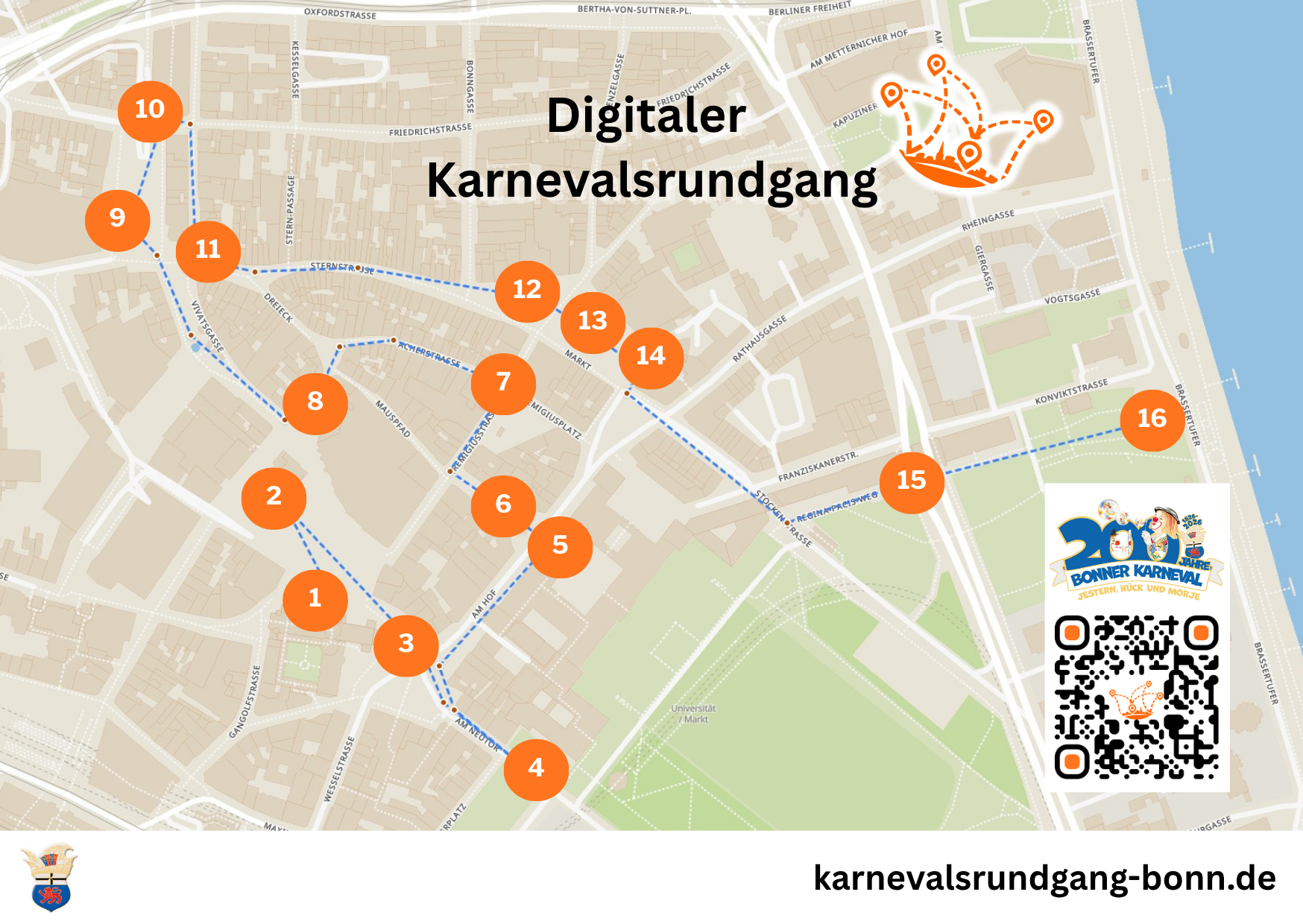 Festausschuss BONNER KARNEVAL e. V. stellt digitalen Karnevalsrundgang zum 75. Gr�ndungstag vor