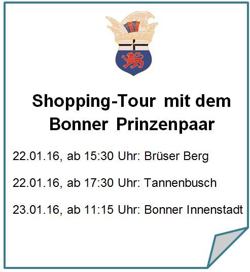 Shopping-Touren am Brser Berg, in Tannenbusch sowie in der Bonner Innenstadt (Shopping-Tour I)